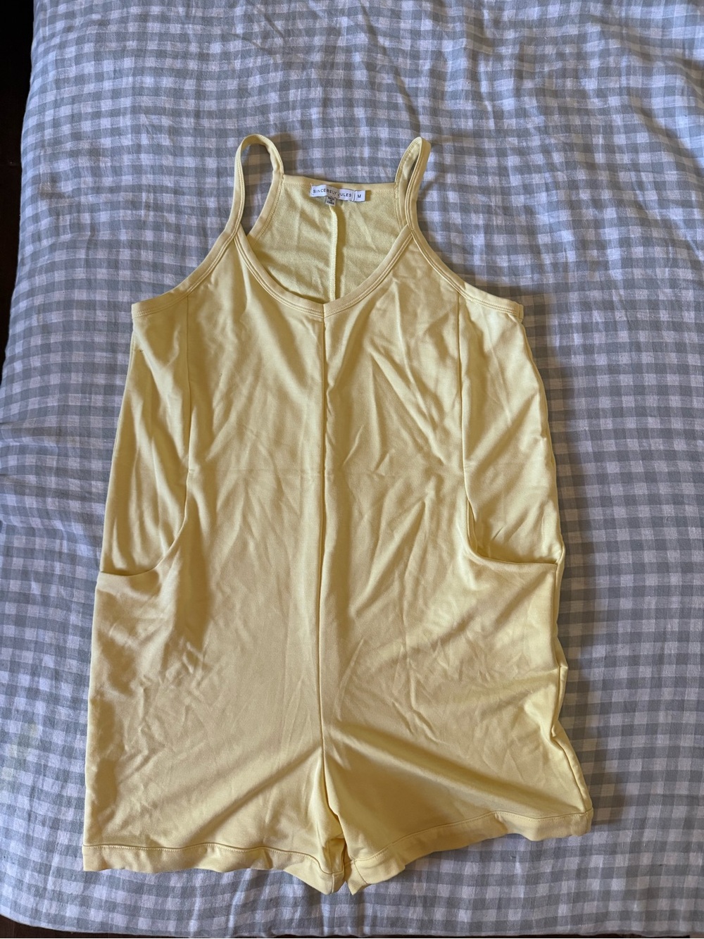 Sincerely Jules Butter Yellow Racerback Romper